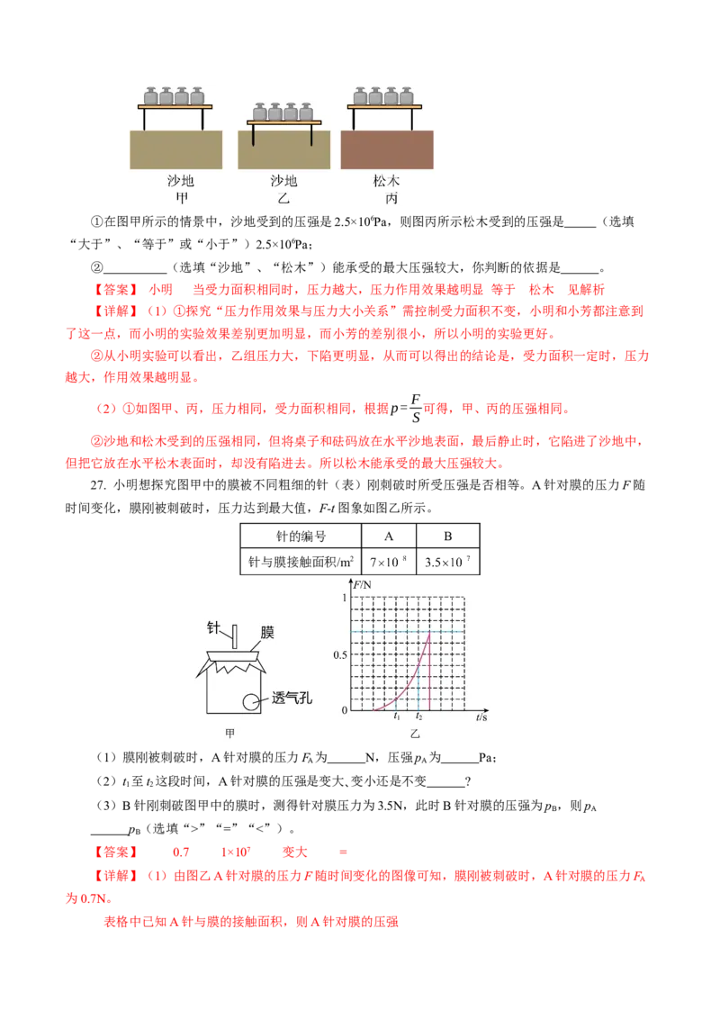 专题06密度压强（测试）(全国通用）解析版_8、物理总复习_8.中考物理总复习_2024年中考复习资料_二轮复习资料_完2024年中考物理二轮复习课件+讲义+练习（全国通用）