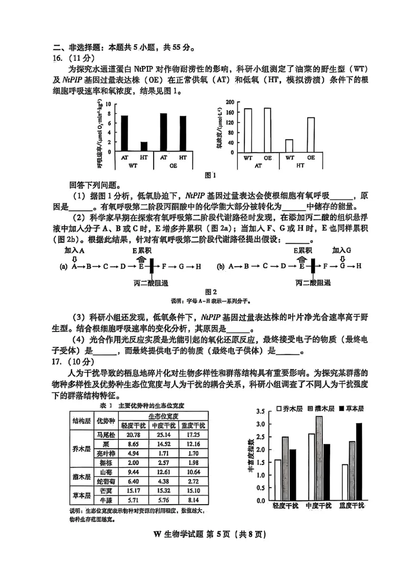 2025安徽生物_历年全国高考真题_2025全国各省高考真题+答案_安徽卷_生物