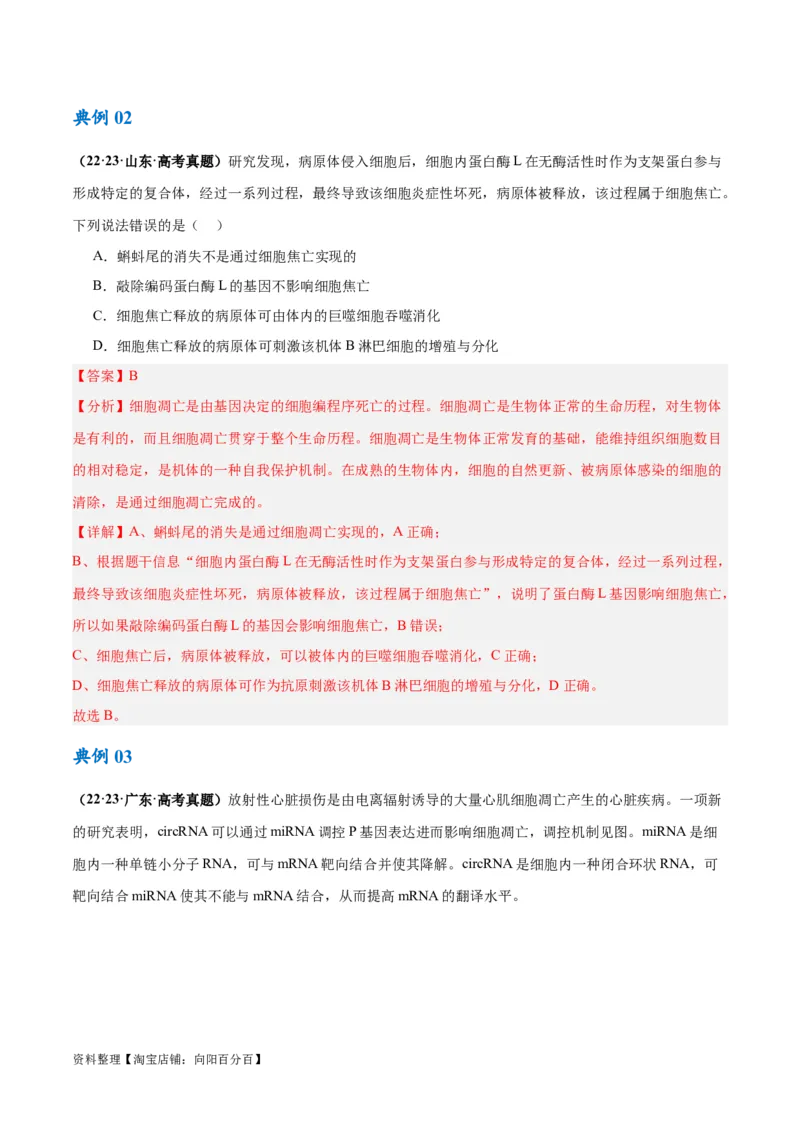 专题03细胞的生命历程（讲义）（解析版）_新高考复习资料_2024年新高考复习资料_二轮复习资料_高频考点解密2024年高考生物二轮复习高频考点追踪与预测（新高考专用）_讲义