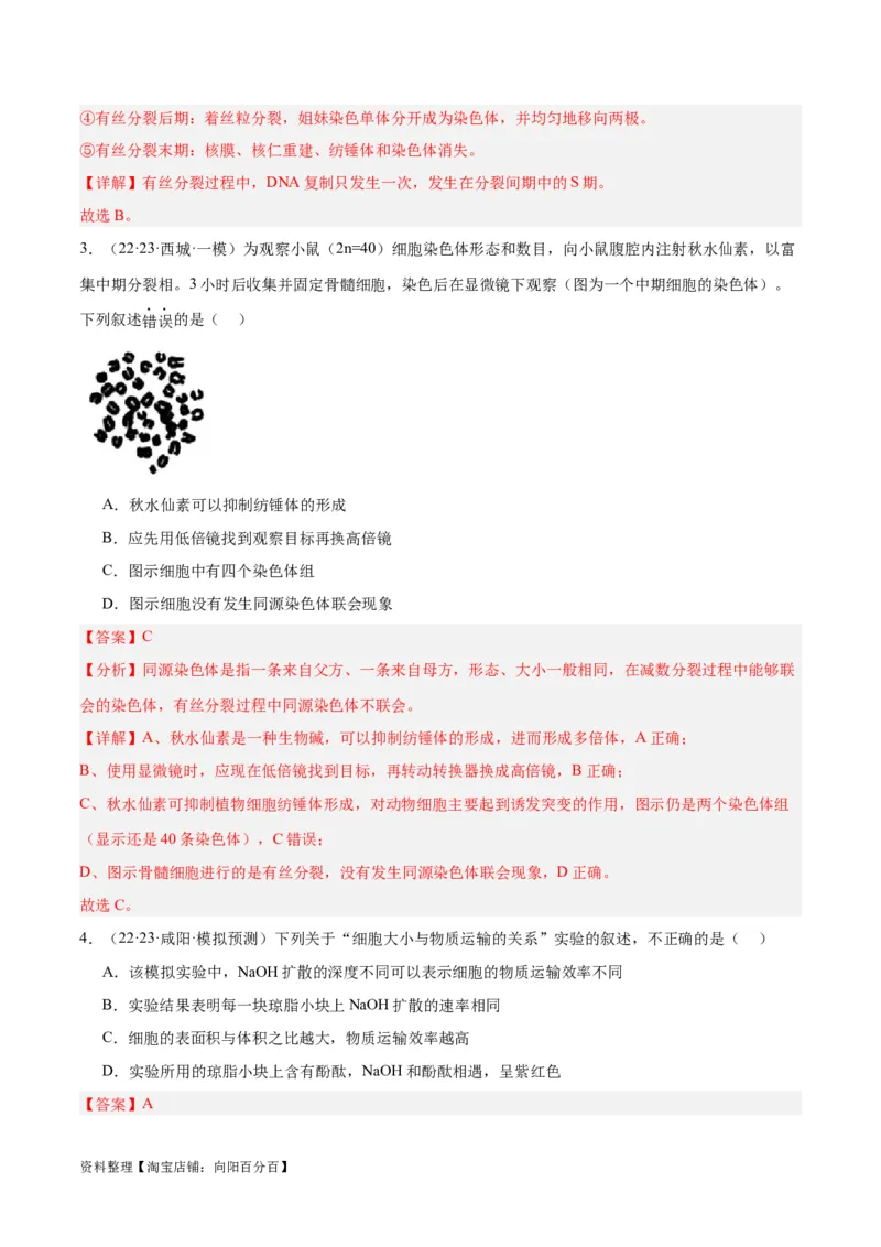 专题03细胞的生命历程（讲义）（解析版）_新高考复习资料_2024年新高考复习资料_二轮复习资料_高频考点解密2024年高考生物二轮复习高频考点追踪与预测（新高考专用）_讲义