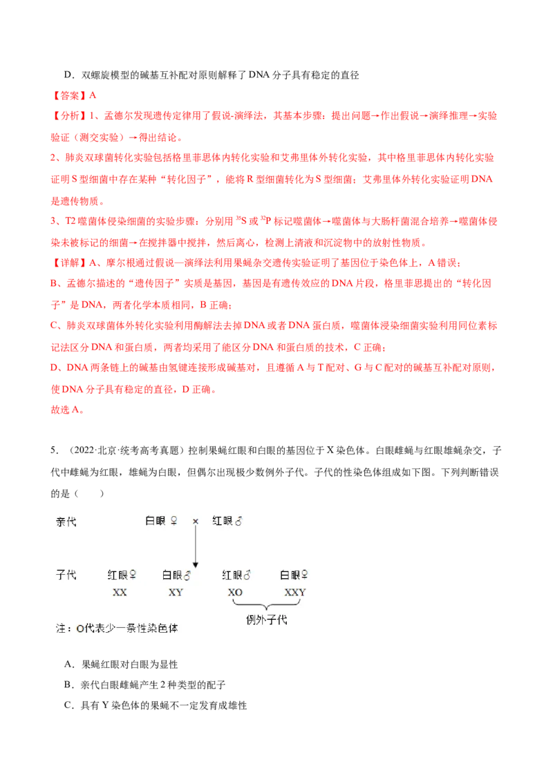 考点通关卷17遗传的基础知识（解析版）_2024年新高考资料_1.2024一轮复习_2024年高考生物一轮复习考点通关卷（新高考通用）