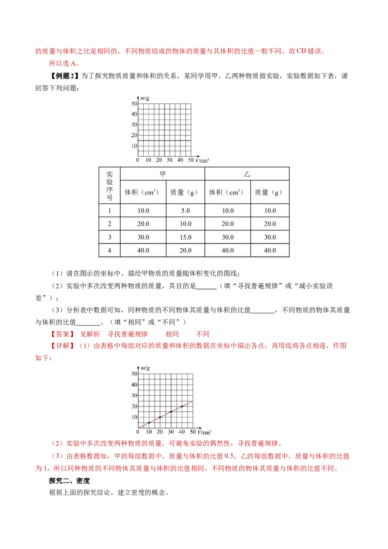 6.2密度（导学案）教师版_初物_八年级上下册+九年级全一册物理_八年级物理上册_导学案（完）