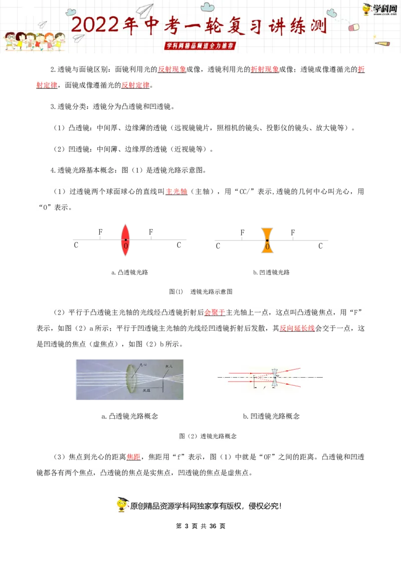 专题06透镜及其应用（讲练）（解析版）-2022年中考一轮复习讲练测_8、物理总复习_8.中考物理总复习_2022年中考复习资料_2022年中考物理一轮复习讲练测264201163