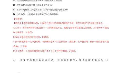 专题06减数分裂及受精作用（练）-2023年高考生物二轮复习讲练测（全国通用）（解析版）_通用版（老高考）复习资料_2023年复习资料_二轮复习_2023年高考生物二轮复习讲练测（全国通用）