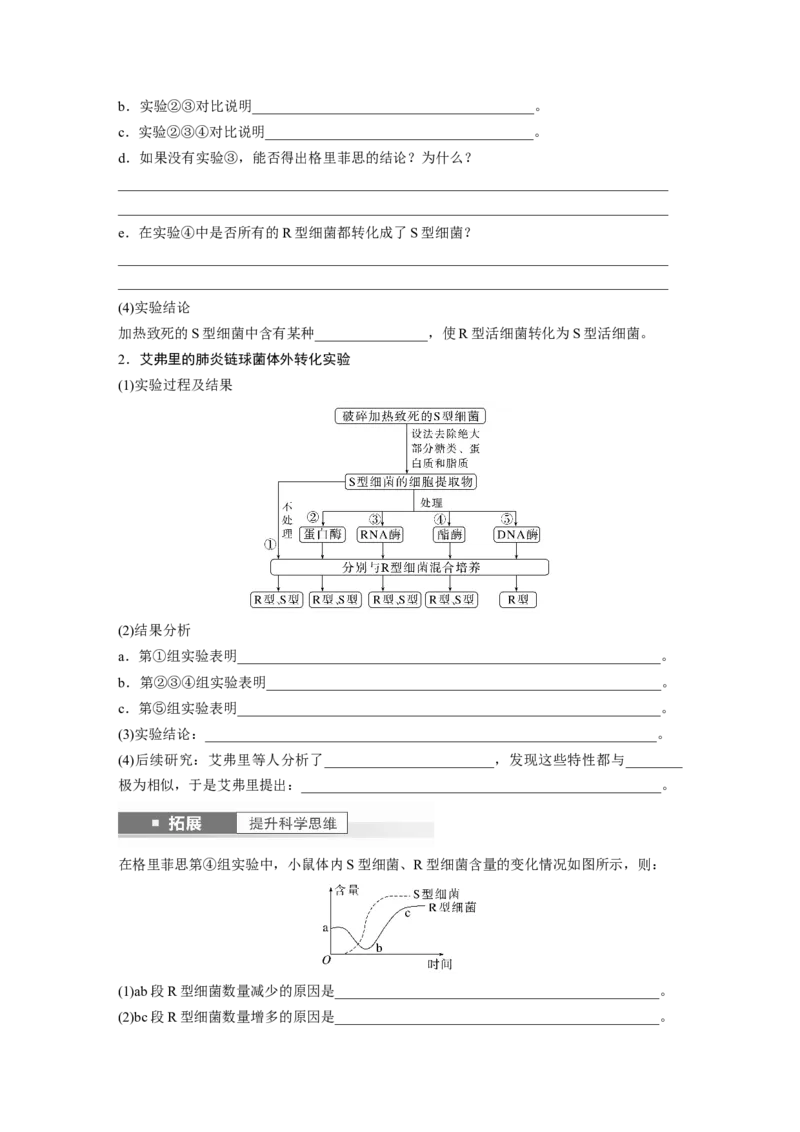 第6单元　第1课时　DNA是主要的遗传物质_2024年新高考资料_1.2024一轮复习_2024年高考生物一轮复习讲义（新人教版）_学生版在此文件夹_大一轮复习讲义_第六单元　遗传的物质基础