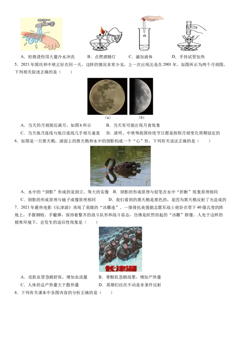 2024年中考押题预测卷02（浙江卷）-科学（考试版A4）_8、物理总复习_2024中考模拟题物理_押题预测_2024年中考押题预测卷02（浙江省卷）-科学（含考试版、全解全析、参考答案、答题卡）