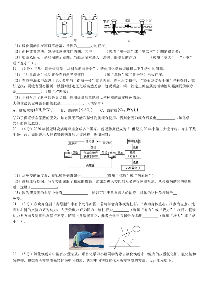 2024年中考押题预测卷02（浙江卷）-科学（考试版A4）_8、物理总复习_2024中考模拟题物理_押题预测_2024年中考押题预测卷02（浙江省卷）-科学（含考试版、全解全析、参考答案、答题卡）