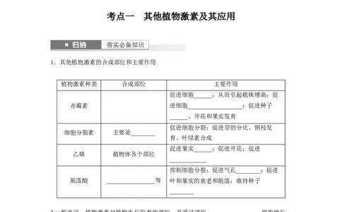 第8单元　第10课时　其他植物激素、植物生长调节剂及环境因素参与调节植物的生命活动_2024年新高考资料_1.2024一轮复习_2024年高考生物一轮复习讲义（新人教版）_学生版在此文件夹