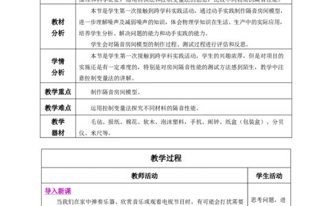 2.5跨学科实践：制作隔音房间模型（教学设计）-（人教版2024）_初物_八年级上下册+九年级全一册物理_八年级物理上册_教学设计（完）