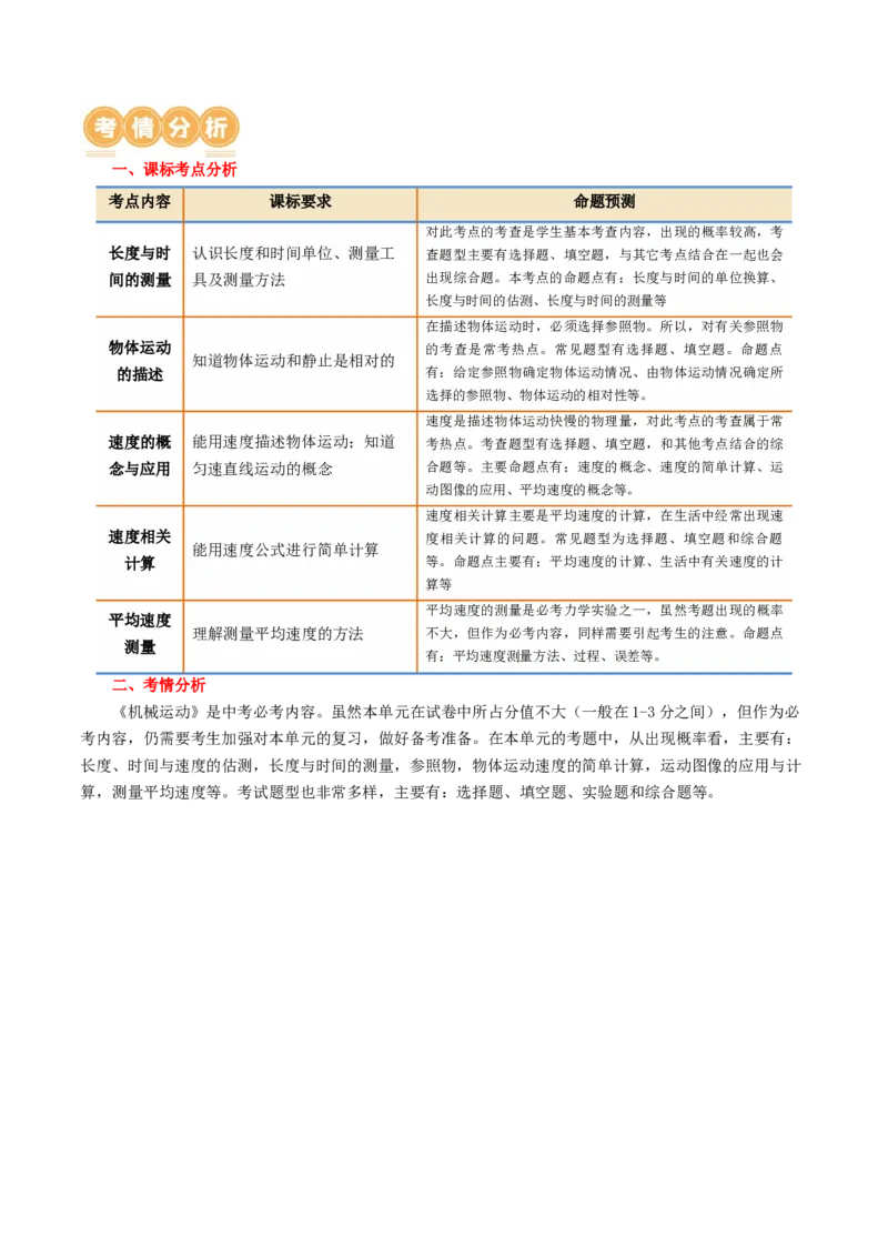 专题06机械运动（讲义）（解析版）_8、物理总复习_2024年中考复习资料_一轮复习_课件+讲义+练习2024年中考物理一轮复习讲练测（全国通用）_配套讲义（原卷版+解析版）