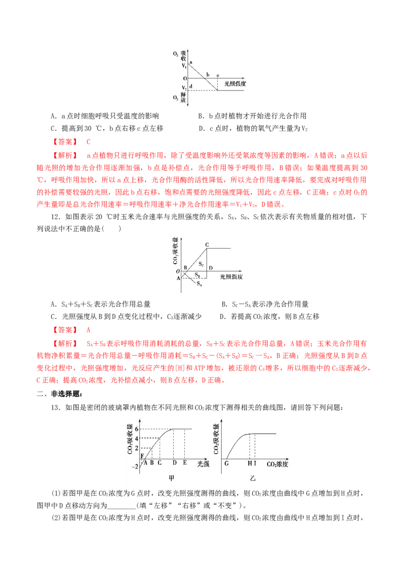 专题02细胞呼吸与光合作用的综合-备战2021年高考生物核心考点透析（解析版）_新高考复习资料_2021年新高考资料_备战2021年高考生物核心考点透析