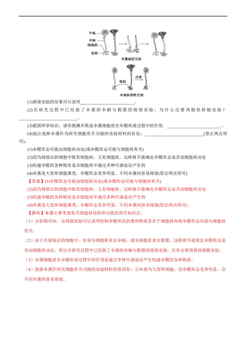 专题02细胞的结构和功能（测试卷）-2023年高考生物二轮复习讲练测（全国通用）（解析版）_通用版（老高考）复习资料_2023年复习资料_二轮复习