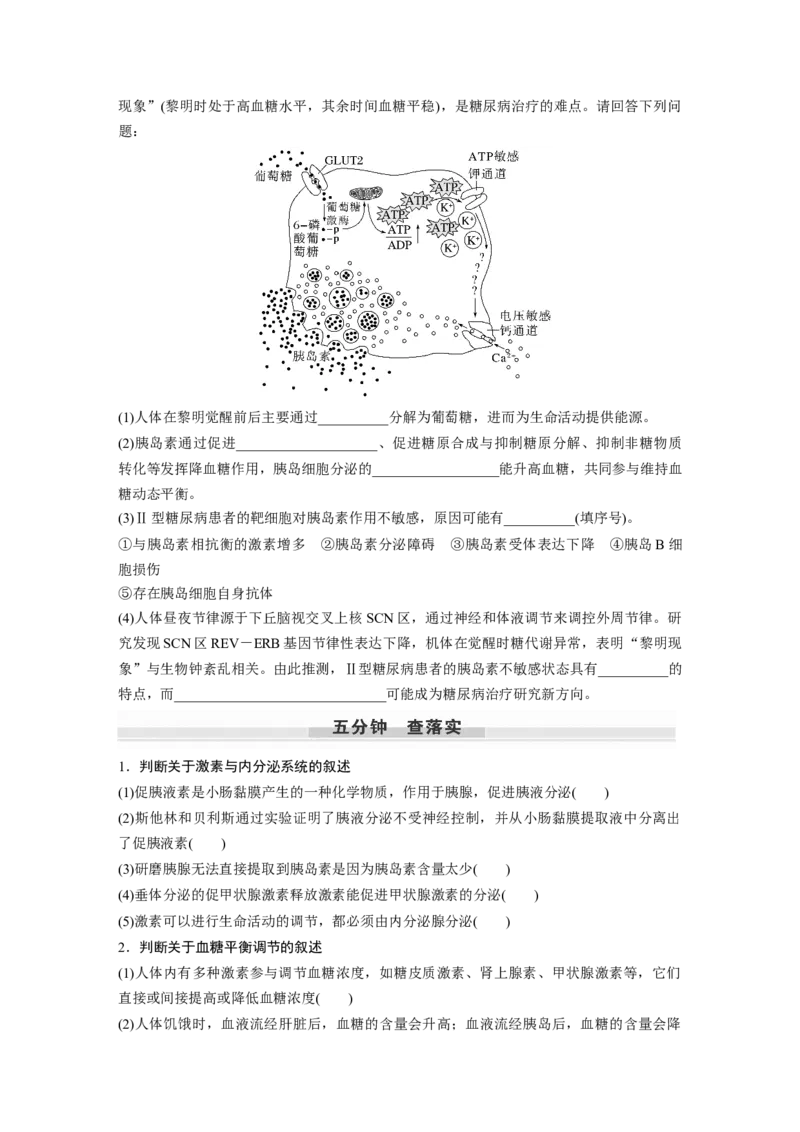 第8单元　第5课时　激素与内分泌系统、激素调节的过程_2024年新高考资料_1.2024一轮复习_2024年高考生物一轮复习讲义（新人教版）_学生版在此文件夹_大一轮复习讲义