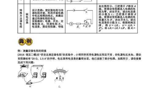 2024年中考物理二轮复习实验专题讲义：实验5变式测电阻（含答案）_8、物理总复习_2024年中考复习资料_二轮复习_2024年中考物理二轮复习实验专题讲义（含答案）