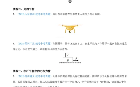 专题06力学作图题全攻略备战2023年中考物理一轮重难点复习（原卷版）_8、物理总复习_8.中考物理总复习_2023年中考复习资料_一轮复习_全攻略备战2023年中考物理一轮重难点复习