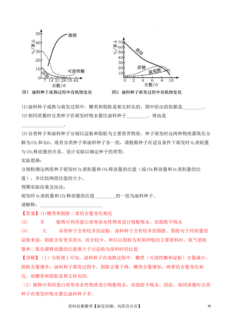 专题01细胞的分子组成（解析版）_新高考复习资料_2024年新高考复习资料_一轮复习资料_完备战2024年高考生物一轮复习重难点突破讲解与训练（新教材）_专题01细胞的分子组成