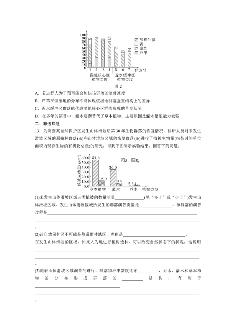 第9单元　课时练4　群落的主要类型及演替_2024年新高考资料_1.2024一轮复习_2024年高考生物一轮复习讲义（新人教版）_学生版在此文件夹_一轮复习69练_第九单元　生物与环境