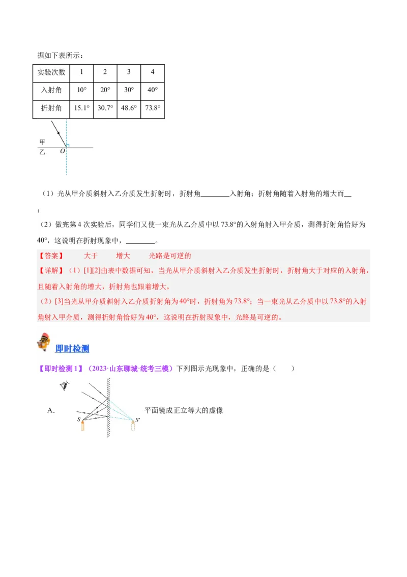 专题02光现象（解析版）_8、物理总复习_8.中考物理总复习_2024年中考复习资料_一轮复习资料_完备战2024年中考物理一轮复习讲义练习（全国通用）_教师版（含答案解析）