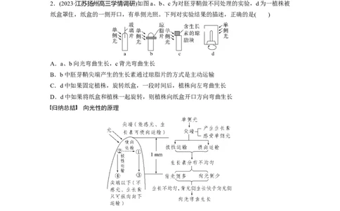 第8单元　第9课时　植物生长素及其生理作用_2024年新高考资料_1.2024一轮复习_2024年高考生物一轮复习讲义（新人教版）_学生版在此文件夹_大一轮复习讲义_第八单元　生命活动的调节
