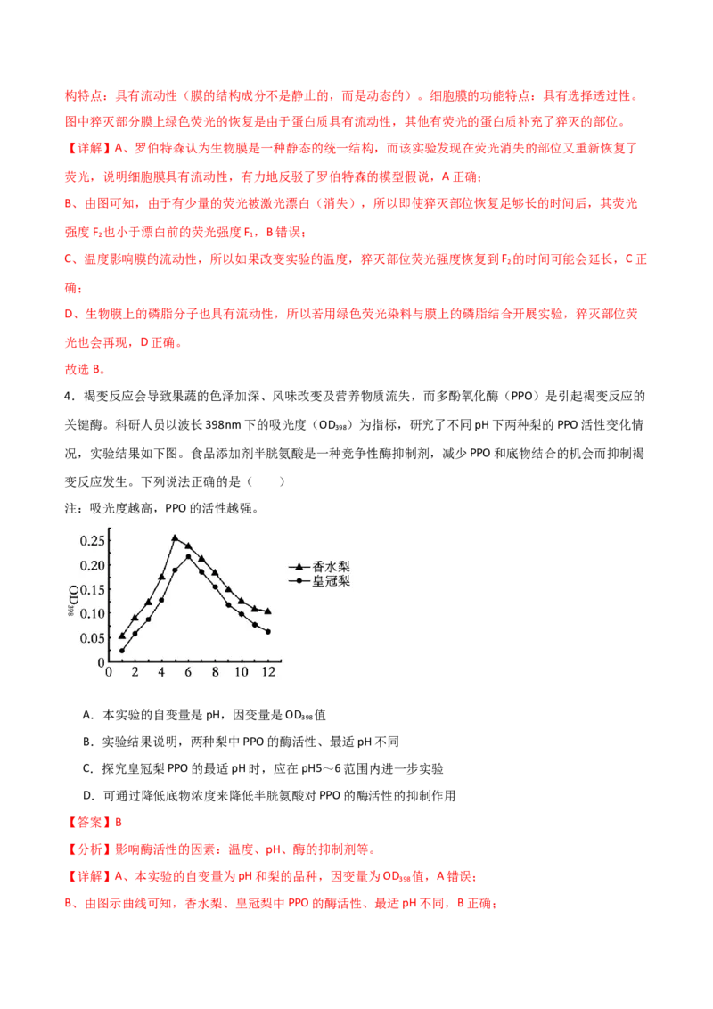 黄金卷01（解析版）-赢在高考&middot;黄金8卷备战2024年高考生物模拟卷（海南专用）_2024年新高考资料_4.2024高考模拟预测试卷