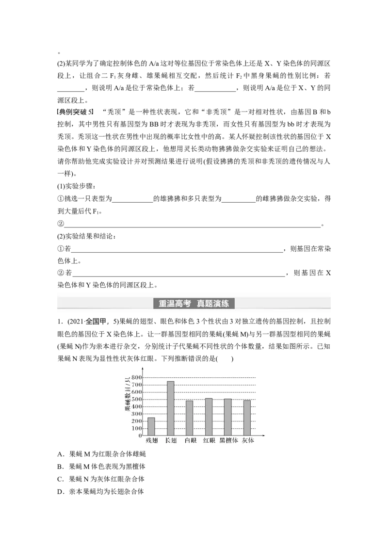 第5单元　第9课时　与性染色体相关的基因位置的分析与判断题型突破_2024年新高考资料_1.2024一轮复习_2024年高考生物一轮复习讲义（新人教版）_学生版在此文件夹_大一轮复习讲义