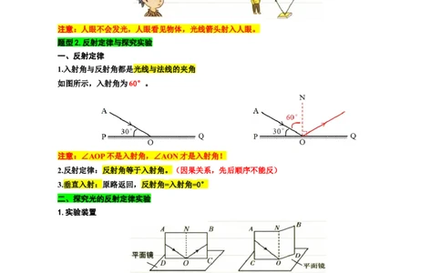 9.&ldquo;光的反射和折射综合&rdquo;-2024年中考物理重难点突破及题型归类总复习_8、物理总复习_2024年中考复习资料_专项复习资料_2024年中考物理复习辅导系列_重难点突破及题型归类