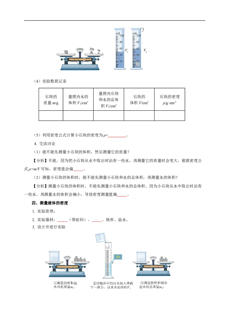 专题06质量与密度（知识梳理典例练习）（学生版）_8、物理总复习_2024年中考复习资料_一轮复习_更新2024年中考物理一轮复习精品资料_配套练习