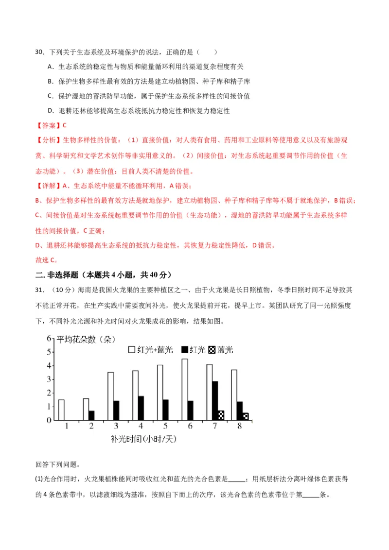 黄金卷02（解析版）-赢在高考&middot;黄金8卷备战2024年高考生物模拟卷（全国卷专用）_2024年新高考资料_4.2024高考模拟预测试卷