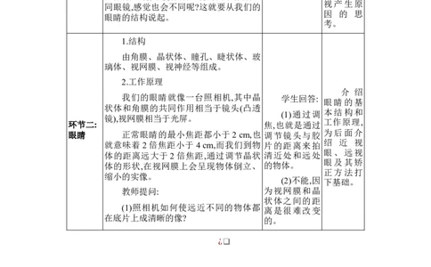 5.4眼睛和眼镜_初物_八年级上下册+九年级全一册物理_八年级物理上册_全套教学资源_课件教案2_教案_5.第五章透镜及其应用