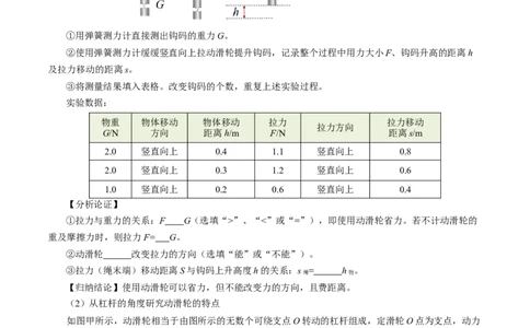 12.3滑轮（导学案）学生版_初物_八年级上下册+九年级全一册物理_八年级物理下册_导学案（更新中）