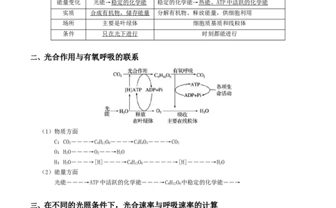 专题02细胞呼吸与光合作用的综合-备战2021年高考生物核心考点透析（原卷版）_新高考复习资料_2021年新高考资料_备战2021年高考生物核心考点透析