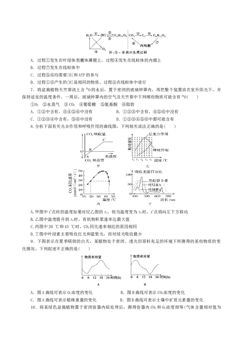 专题02细胞呼吸与光合作用的综合-备战2021年高考生物核心考点透析（原卷版）_新高考复习资料_2021年新高考资料_备战2021年高考生物核心考点透析
