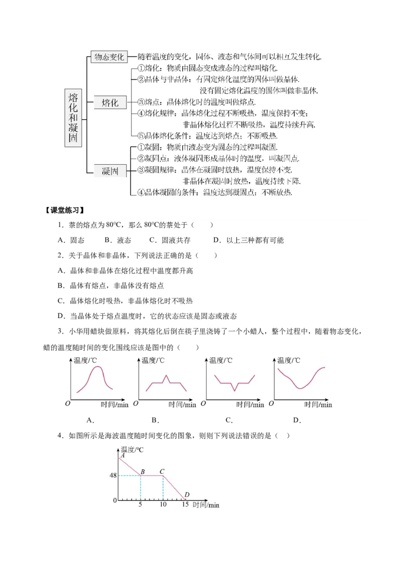3.2熔化和凝固（导学案）-（人教版）学生版_初物_八年级上下册+九年级全一册物理_八年级物理上册_老课标资料_导学案