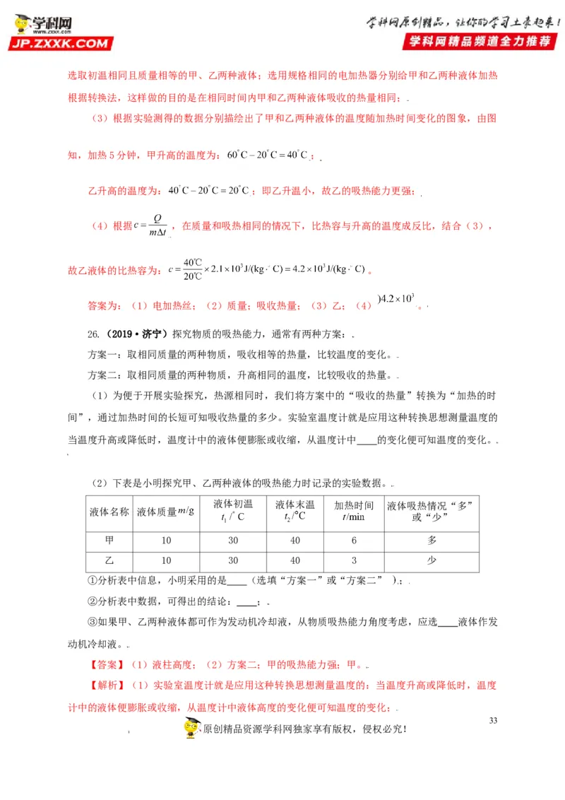 专题05内能及其应用（解析版）_8、物理总复习_8.中考物理总复习_2022年中考复习资料_三年（2019-2021）中考真题物理分项汇编（全国通用）