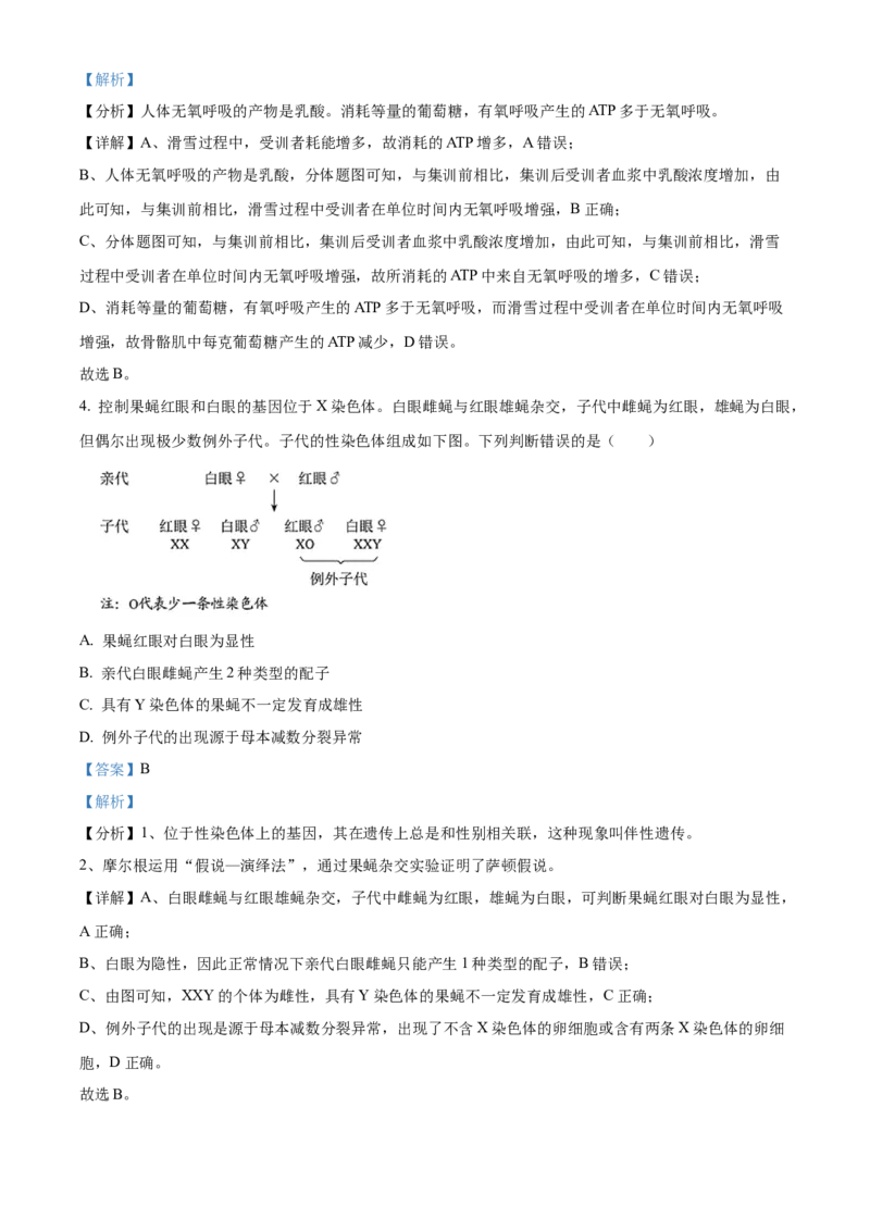 2022年高考生物试卷（北京）（含答案）_北京市高考历年真题_生物