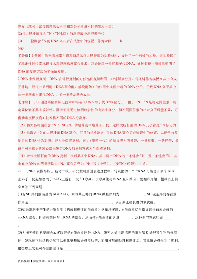 专题05遗传的分子基础（讲义）（解析版）_新高考复习资料_2024年新高考复习资料_二轮复习资料_高频考点解密2024年高考生物二轮复习高频考点追踪与预测（新高考专用）_讲义