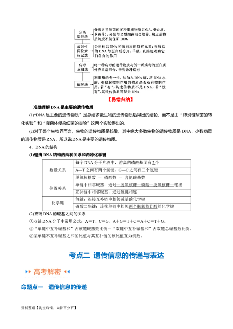 专题05遗传的分子基础（讲义）（解析版）_新高考复习资料_2024年新高考复习资料_二轮复习资料_高频考点解密2024年高考生物二轮复习高频考点追踪与预测（新高考专用）_讲义