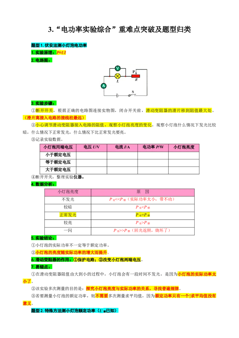 36.&ldquo;电功率实验综合&rdquo;_8、物理总复习_8.中考物理总复习_2024年中考复习资料_专项复习资料_2024年中考物理复习_重难点突破及题型归类
