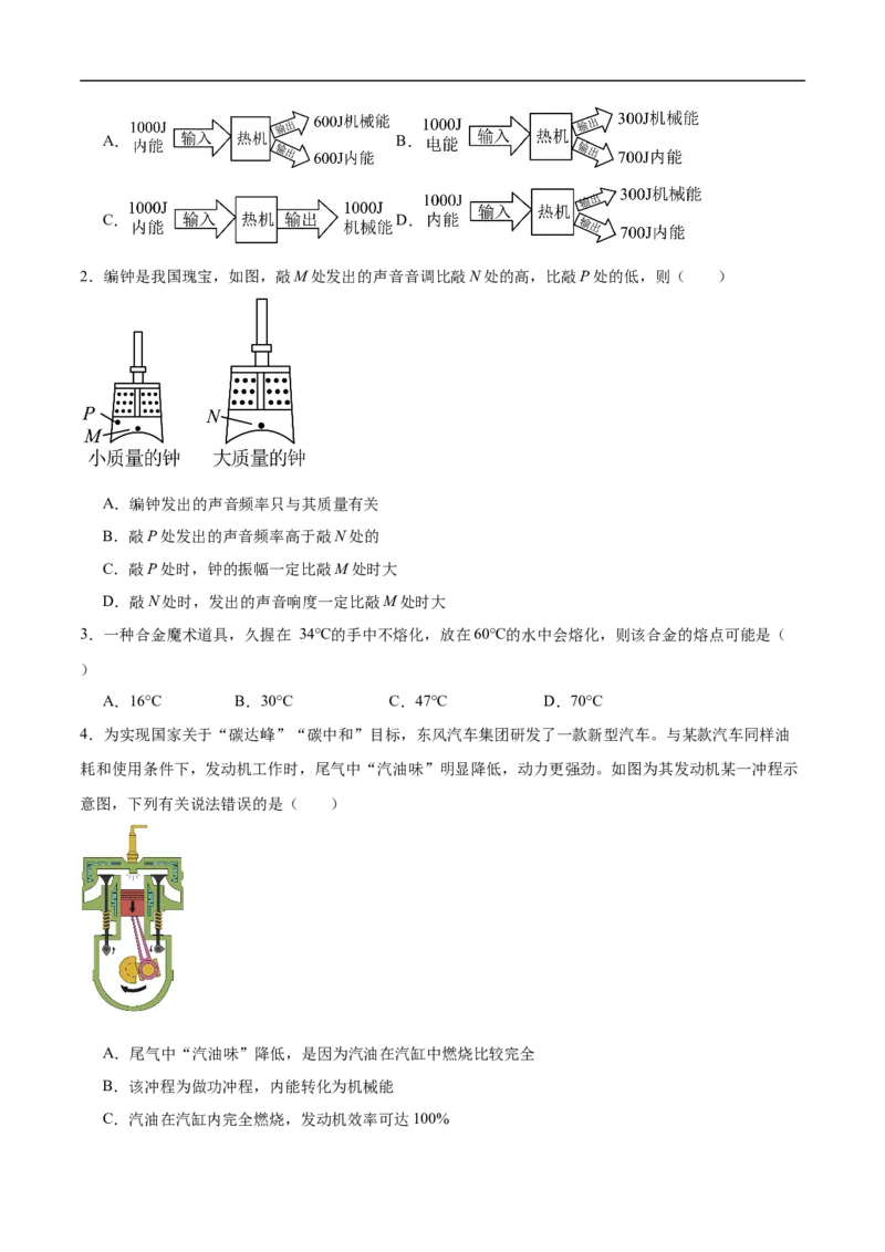 专题01单项选择题（全国通用）原卷版_8、物理总复习_8.中考物理总复习_2024年中考复习资料_二轮复习资料_完2024年中考物理专题练习（全国通用）_热点练
