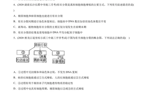 专题04有丝分裂和减数分裂-2021年高考生物真题与模拟题分类训练（学生版）_新高考复习资料_2023年新高考复习资料_一轮复习_2023年新高考大一轮复习讲义