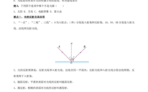 专题02光现象全攻略备战2023年中考物理一轮重难点复习（原卷版）_8、物理总复习_8.中考物理总复习_2023年中考复习资料_一轮复习_全攻略备战2023年中考物理一轮重难点复习