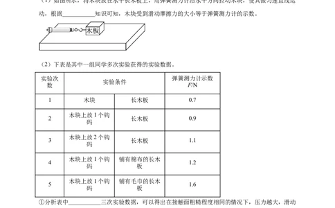 模块三实验专题34探究滑动摩擦力大小与哪些因素有关（原卷版）_8、物理总复习_2025年中考复习资料_（2025中考全国通用）2024年中考物理真题分类汇编