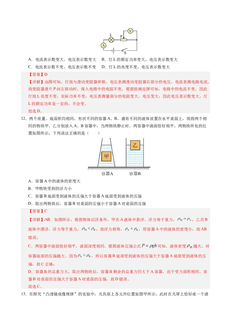 物理（江西卷）（全解全析）_8、物理总复习_2024中考模拟题物理_三模（37套）_物理（江西卷）