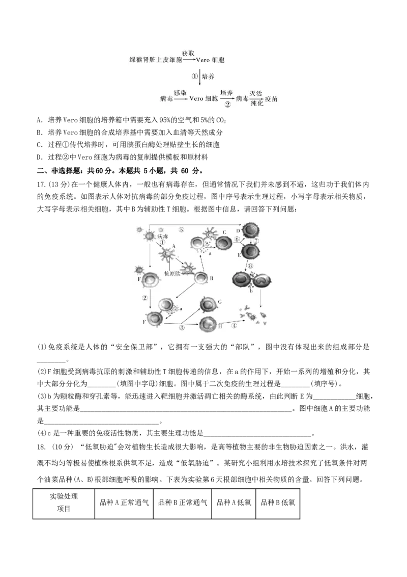 黄金卷04（考试版）-赢在高考&middot;黄金8卷备战2024年高考生物模拟卷（福建专用）_2024年新高考资料_4.2024高考模拟预测试卷
