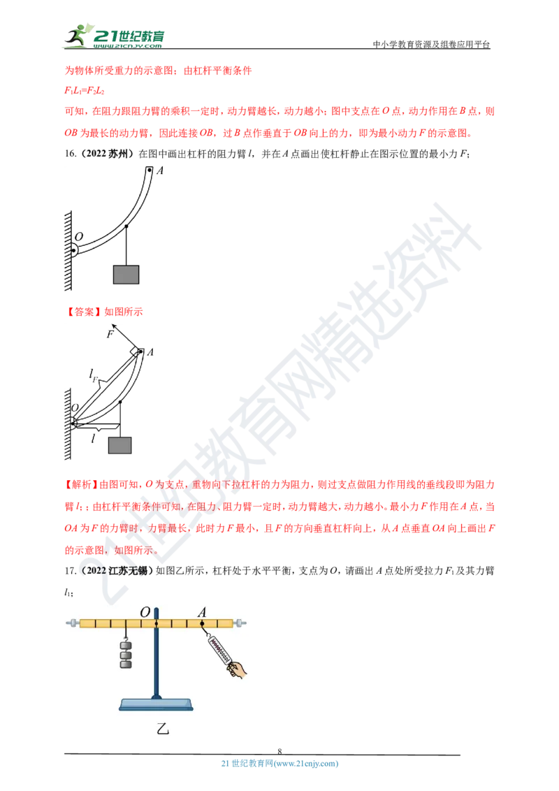 专题25力学做图重点问题（解析版）_8、物理总复习_8.中考物理总复习_2023年中考复习资料_专项复习_2023年用小微专题精准练助力中考物理四点问题大突破