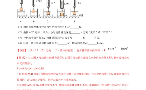 专题27探究浮力的大小与哪些因素有关的实验问题（解析版）_8、物理总复习_2024年中考复习资料_二轮复习