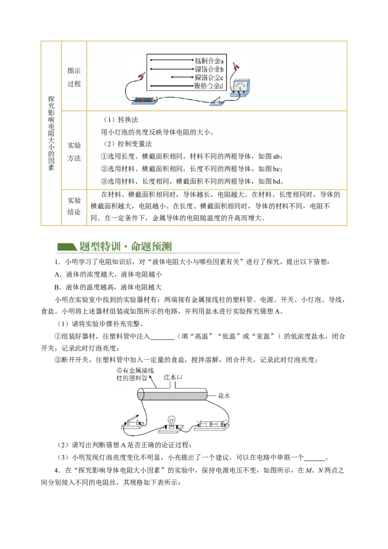 专题20实验探究题（电学）（讲练）原卷版_8、物理总复习_8.中考物理总复习_2024年中考复习资料_二轮复习资料_完2024年中考物理二轮复习课件+讲义+练习（全国通用）