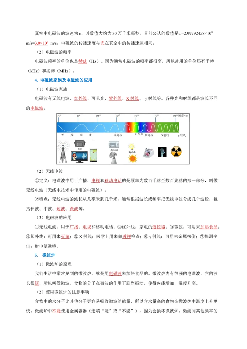 第二十一章信息的传递（知识清单）-（人教版）（教师版）_初物_八年级上下册+九年级全一册物理_九年级物理全一册_知识清单