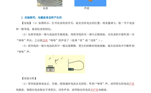第二十一章信息的传递（知识清单）-（人教版）（教师版）_初物_八年级上下册+九年级全一册物理_九年级物理全一册_知识清单