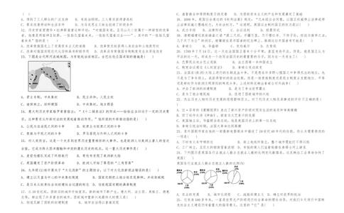 02.九年级上册历史期末检测题_初中全科电子版试卷练习试题_历史_历史人教版9上试卷_部编人教版历史9年级上期末试卷17份